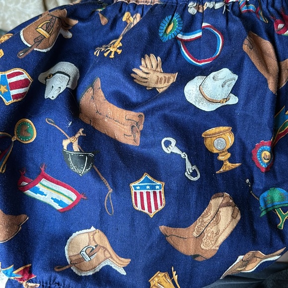 VINTAGE Western Style Lucia Lukken Mixed Print Cotton Broomskirt Skirt, Medium - Picture 7 of 8